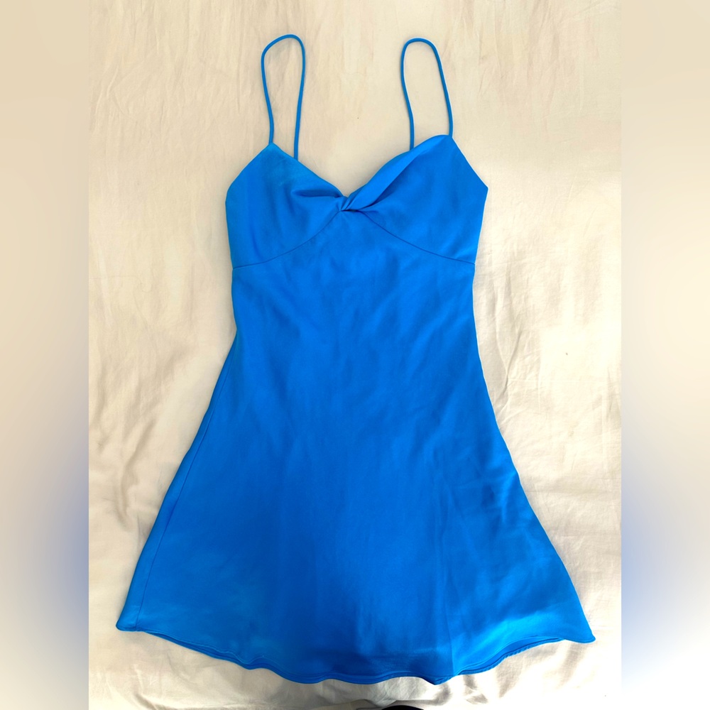 Cotton Candy Marine Blue Satin Cami Dress/ NWT - Size XS